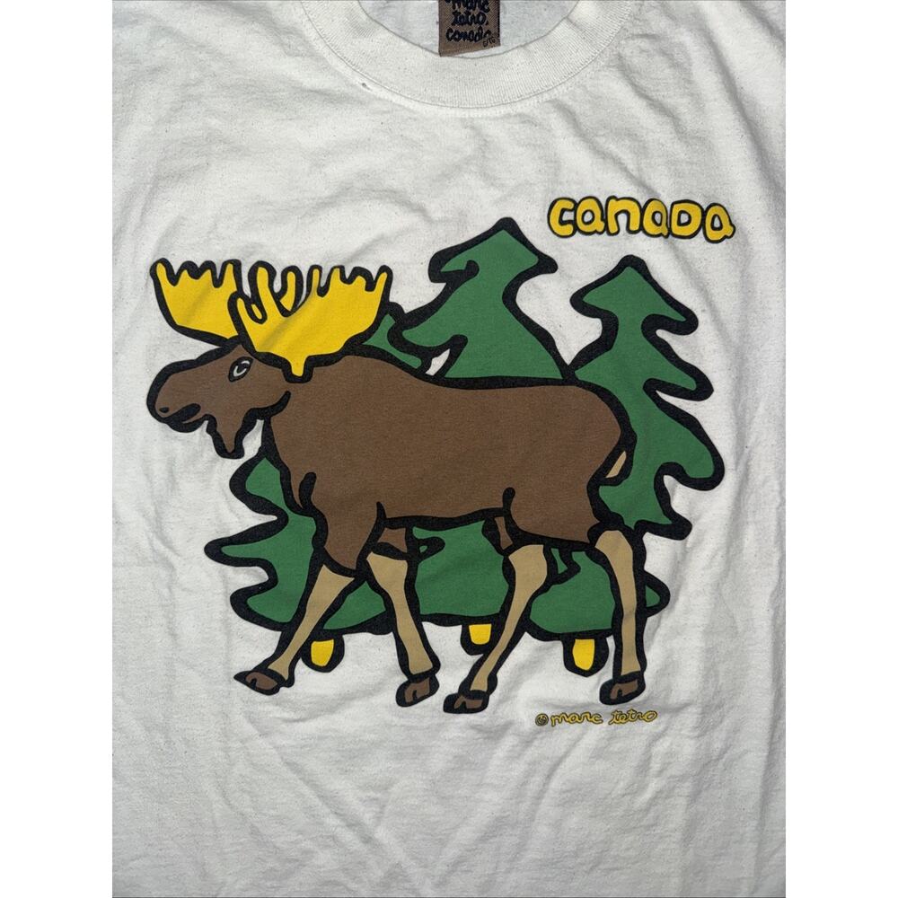 Vintage Marc Tetro Graphic T-Shirt White XL 24x29 Graphic Tee Canada Moose - Picture 2 of 3